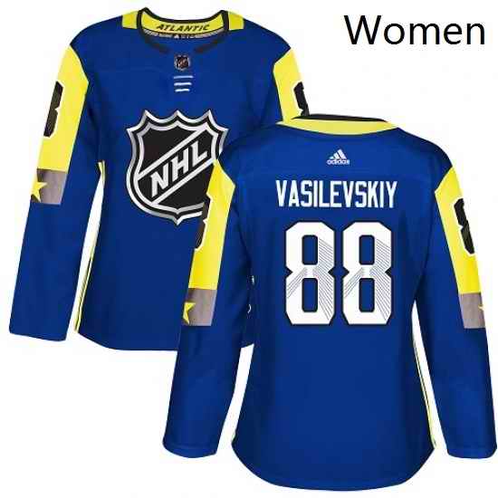 Womens Adidas Tampa Bay Lightning 88 Andrei Vasilevskiy Authentic Royal Blue 2018 All Star Atlantic Division NHL Jersey